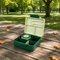 Boîte à lunch pour enfants, boîte bento à 4 compartiments, 501-800 ml, étanche, pour l'école, logo personnalisé