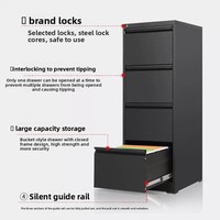 Armoire de classement de bureau moderne et minimaliste en acier, casier modulaire avec 4 tiroirs verrouillables, design discret, fonction de démontage