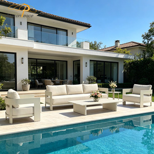 Ensemble de canapés d'extérieur tout en aluminium, mobilier de <span class=keywords><strong>jardin</strong></span>, ensemble de canapés modulaires 4 pièces pour terrasse, patio, villa, cour - Product Image 5