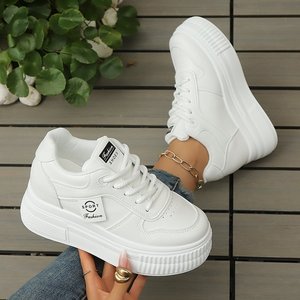 Zapatos de Mujer Talla Grande Europeos y Americanos en Existencia, Venta Directa de Fábrica, Zapatillas Blancas con Plataforma y Aumento de Altura, Estilo Mary Jane - Product Image 4