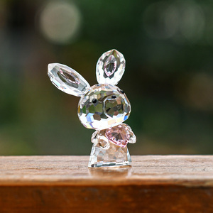 Figura de Conejo de Cristal, Ecológica, Pulida, en Forma de Bola, Recuerdo, Regalo, Decoración para el Hogar, Primavera, Pascua - Product Image 5