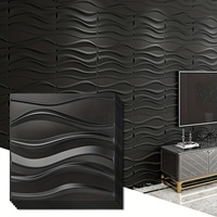 Panneau mural 3D en PVC imperméable, motif vague, 50*50CM, design plastique, ignifuge et résistant à l'humidité, pour salon, 50 pièces/boîte, couleur blanche