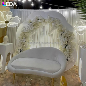 LEDA Nouveau Design Toile de Fond Blanche en Acrylique pour Événements et Fêtes, Mur de Fond Simple à Suspendre avec Motifs Floraux en Dentelle pour Mariage - Product Image 2
