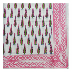 Royal Mughal Floral Handmade Customizable Modern Pure Cotton <b>Table</b> <b>Cover</b> with Natural Vegetable Dye for <b>Dining</b> Room - Product Image 1