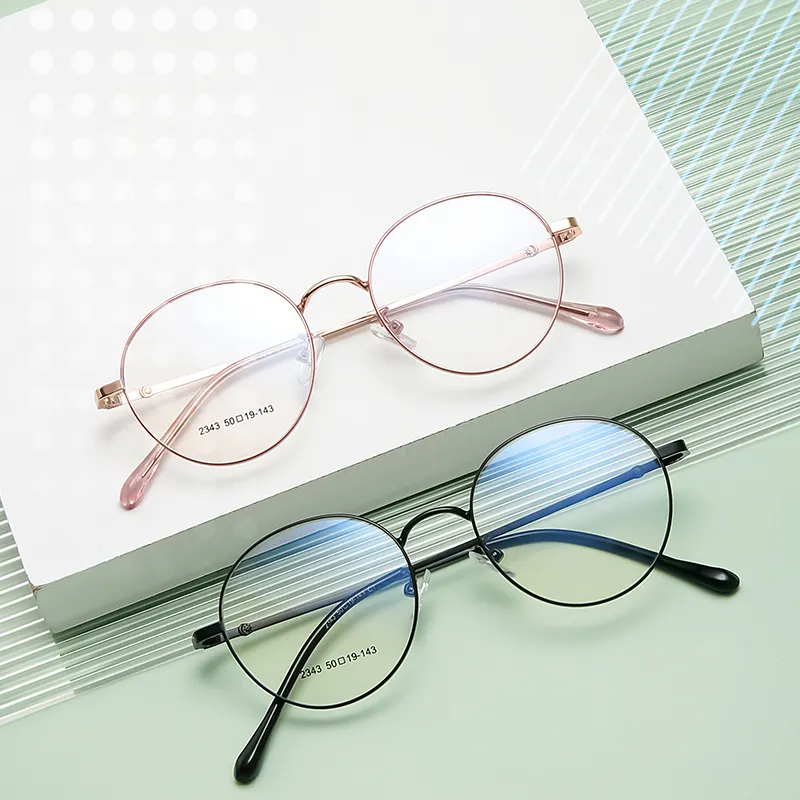 Colorful Metal Fashion Eyewear Round Alloy Optical Spectacles Eyeglasses Frames Metal Frame Eyewear