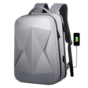 Sac à dos pour ordinateur portable pour hommes d'affaires, sac à dos de voyage scolaire en plein air, coque rigide unisexe, imperméable, durable, ABS, avec chargeur USB - Product Image 1