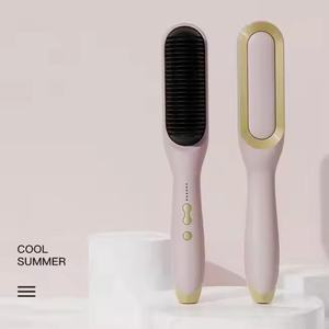 Peigne électrique 2 en 1 pour hommes, <span class=keywords><strong>lisseur</strong></span> et fer à friser, brosse à lisser à ions négatifs et brosse à boucler la <span class=keywords><strong>barbe</strong></span>. - Product Image 2