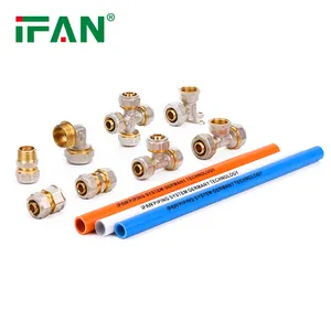 IFAN OEM PEX ท่อน้ําหลายฟิตติ้งด้ายชายข้อศอกทองเหลืองอุปกรณ์บีบอัด