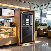 Distributeur automatique de café au lait frais avec écran tactile, paiement par carte de crédit et monnaie, refroidissement par compresseur et distributeur de mousse de lait