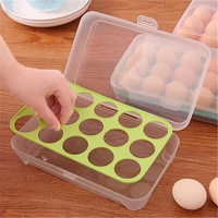 Boîte de rangement portable populaire pour œufs, en plastique anti-casse, support à 15 œufs, boîte à œufs en plastique anti-collision pour cuisine