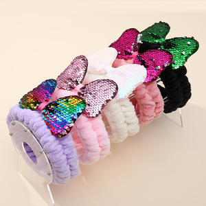 Serre-têtes personnalisés pour femmes et filles, en velours, avec nœud scintillant, colorés, doux et mignons, pour le maquillage et le spa - Product Image 2