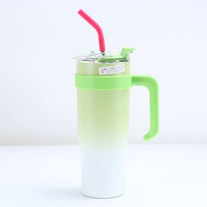 Insulated Car Ice Bully <b>Handle</b> <b>Travel</b> Tumbler 40oz <b>Mug</b> Lid Straw Anti-Slip OEM ODM Custom Brand - Product Image 4