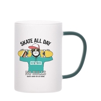 Vesub Sublimation personnalisée 12oz/360ml tasse en verre dépoli poignée couleur arc-en-ciel pour expresso café bière comme cadeau personnalisé