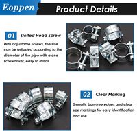 Kit d'assortiment de colliers de serrage pour conduites de carburant, 34 pièces, 5 tailles, 8-18mm, 1/4 pouces, 5/16 pouces, 3/8 pouces, colliers de serrage pour tuyaux d'injection de carburant