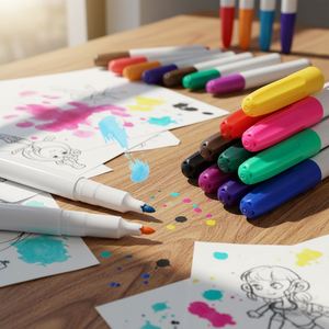 DIY Coloring Throw <b>Pillow</b> <b>Pillow</b> case Canvas Bag Shoes T-shirt Socks Table Cloth Non-Toxic12pcs Fabric Permanent Marker - Product Image 4