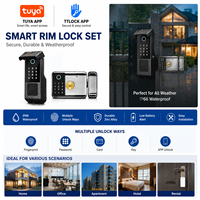 Cerradura Inteligente para Puerta de Aluminio con Certificación IP65, Huella Dactilar, Contraseña, Llave RFID, Almacenamiento en la Nube a través de la Aplicación Tuya TTLock, Control Remoto