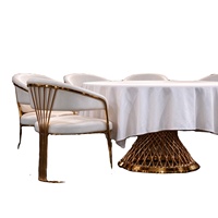 Table de banquet ronde de luxe pour mariage, plateau en verre miroir, acier inoxydable doré, pour hôtel, fête, location
