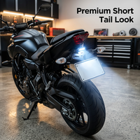 Support de plaque d'immatriculation en acier inoxydable pour Yamaha MT-07 FZ-07 2013-2023, éliminateur de garde-boue avec éclairage LED, pièces de course