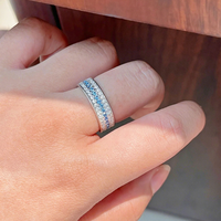 Nouvelle Série Zircon Marin Plaqué Or 18K pour Femme, Collier, Bracelet et Bague à Motif Taille Fine, Luxe Léger et Haut de Gamme