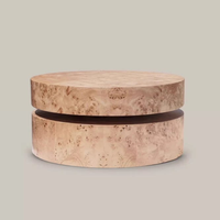 Table basse moderne de style minimaliste du milieu du siècle, ronde, en bois massif pour salon, maison ou villa