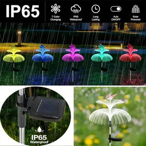 Luces Solares de Fibra Óptica con Forma de Medusa, 7 LED, Acero Inoxidable, Impermeables, para Jardín, Camino, Iluminación de Calle - Product Image 5