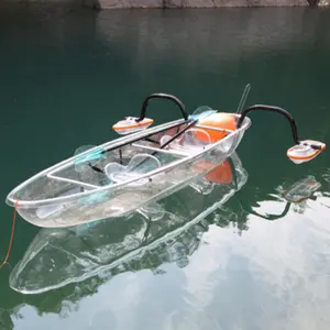 Venta al por mayor PC transparente kayak 2 personas se sientan en punto de gota personalizable