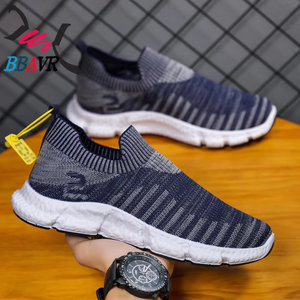 Zapatos Planos de Moda para Hombre, Tejido Transpirable, Deportivos y Casuales, Negros, para Caminar al Aire Libre - Product Image 3