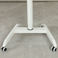 Bureau pliable et mobile ADA, inclinable de 0 à 90 degrés, double couche, réglage de la hauteur par ressort à gaz, quatre roues verrouillables, portable, en MDF