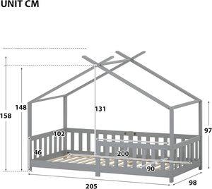 <span class=keywords><strong>Letto</strong></span> per bambini 90X200 <span class=keywords><strong>Cm</strong></span>, <span class=keywords><strong>letto</strong></span> in legno per bambini - Product Image 2