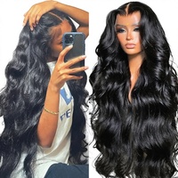 Perruque frontale HD Body Wave 13x4/13x6 de 30-40 pouces, pré-épilée, ondulations lâches, 100% cheveux brésiliens Remy, pour tons brun clair à foncés 150-180