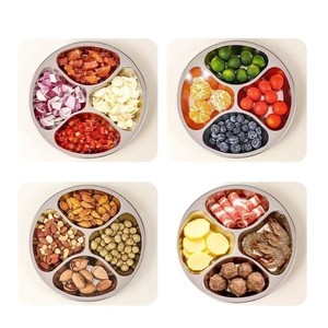 Stainless Steel Divided Plate 304 Food Grade Four Compartment Kitchen Condiment Tray For Vegetables Side Dish - Product Image 5