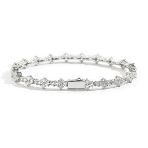 7 मिमी नए फूल के आकार के सीज़ टेनिस चेन थोक में नाजुक ब्रेसलेट महिला पुरुषों के गहने - Product Image 1