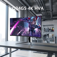 Moniteur de jeu ergonomique 34 pouces 165 Hz, large et rapide, 100 % sRGB, support réglable en hauteur, prix d'usine bas, vente en gros, écran 4K