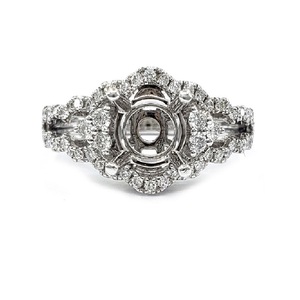 Bague de mariage classique pour femme en or blanc massif 18 carats de haute qualité avec diamant véritable 0,40 ct serti pavé, vente en gros d'usine - Product Image 1