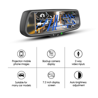 Nuevo diseño 7,3 pulgadas Mirror Link Monitor de espejo retrovisor compatible con Android e IOS
