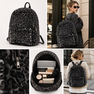 <span class=keywords><strong>Sac</strong></span> <span class=keywords><strong>à</strong></span> <span class=keywords><strong>dos</strong></span> vintage en fausse fourrure pour <span class=keywords><strong>femme</strong></span>, personnalisable en gros, avec doublure en polyester, fermeture éclair étanche et design portable - Product Image 4