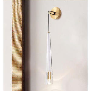 Lámpara de Pared LED de Diseño Creativo Postmoderno Nórdico de Lujo para Sala de Exposiciones, Cuerpo de Cobre, Cristal, Diseño Minimalista para Entrada - Product Image 3