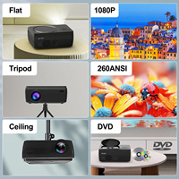 Proyector LED LCD W11 con reproductor de DVD Full HD 1080P Proyector inteligente Android 9 260Ansi Mini proyector
