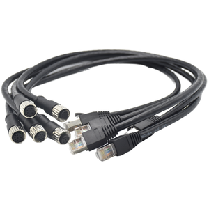 Công nghiệp cáp <span class=keywords><strong>Ethernet</strong></span> M12 8 pin nữ hàng không cắm để RJ45 cáp chống thấm nước PC nhà ở cho các ứng dụng điện - Product Image 1