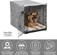 Midwest 36 pouces luxe chien caisse couverture gris Geo impression Machine lavable à sec porte-bagages pliable intimité pour animaux Cage