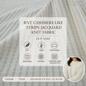 Strisce Simil-Cashmere RNT Lavorazione Jacquard 48% Rn 31% P 21% N 230GSM 175cm Orizzontale per Maglioni, Pullover e Pantaloni - Ingrosso e Personalizzazione - Product Image 4