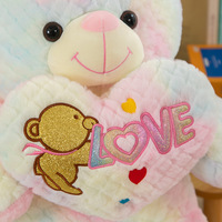 Boneka Beruang Teddy Lembut dengan Bulu Imitasi dan Isian Kapas PP Mainan Penghilang Stres Ukuran 51-99cm Hadiah Hari Valentine