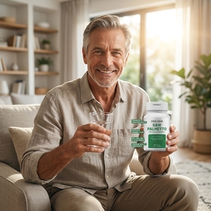 Complément <span class=keywords><strong>de</strong></span> Palmier Nain (Saw Palmetto) OEM/ODM : Soutient la Santé <span class=keywords><strong>de</strong></span> la Prostate et le Flux Urinaire avec Zinc et Bêta-Sitostérols – Vitalité Masculine - Product Image 3