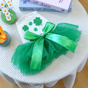 Pet community festival pets cute puppies and kittens casual fashion clothing St. Patrick's tulle skirt - Product Image 4