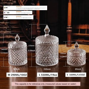 Campioni Gratuiti: Lussuosi <span class=keywords><strong>Portacandele</strong></span> <span class=keywords><strong>in</strong></span> <span class=keywords><strong>Vetro</strong></span> Trasparente Vuoti con Coperchio, Lanterne e Vasetti per Candele per l'Arredamento Domestico - Product Image 6