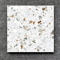 Carreaux de sol en porcelaine rectifiée, carreaux de sol en porcelaine soluble 60x60, carreaux de sol en terrazzo poli et émaillé pour salon