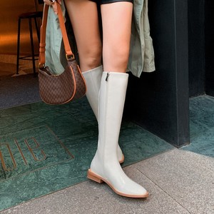 Bas prix d’usine <span class=keywords><strong>Lycra</strong></span> velours pad à l’intérieur <span class=keywords><strong>du</strong></span> talon bas en cuir verni femmes long genou bottes blanches - Product Image 1