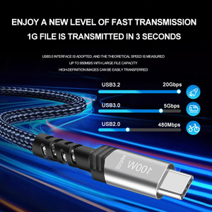 Type <b>C</b> Male To Female 20Gbps <b>USB</b> 3.2 Data Cable 100W Charging 4K Projection <b>Adapter</b> Cable - Product Image 3