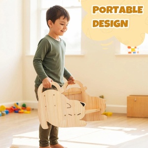 Sgabello in Legno Massello Regolabile in Altezza, Sgabello per Bambini a 2 Gradini, Sgabello per WC con Piedini Antiscivolo - Product Image 3