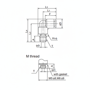 Pièces pneumatiques NITTA Push One E Series EL3/8-PT - Product Image 1